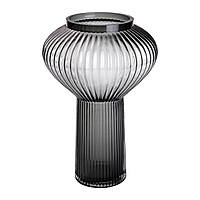 Скляна ваза 30 см сіра HP-1718