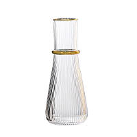 Скляний графін для води, 1 літр, із золотим обідком HP-16-10