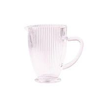 Глечик для напоїв ребристий 1,2 л з товстого скла прозорий HP7118