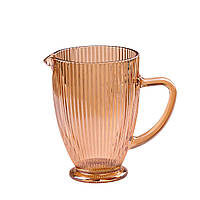 Глечик для напоїв ребристий 1,2 л з товстого скла бурштиновий HP7118A