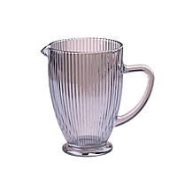 Глечик для напоїв ребристий 1,2 л з товстого скла блакитний HP7118BL