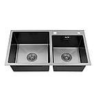 Кухонна мийка Kroner KRP Schwarze — 7843ZHM PVD (2.5/0.5 мм), фото 3