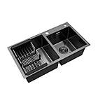 Кухонна мийка Kroner KRP Schwarze — 7843ZHM PVD (2.5/0.5 мм), фото 5