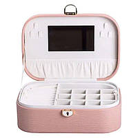 Скринька для прикрас з еко шкіри 2 яруси із замком органайзер для ювелірних виробів HP-5-1P