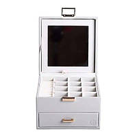 Скринька для прикрас з еко шкіри 2 яруси органайзер для ювелірних виробів HP-5-2G