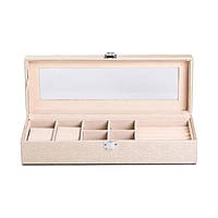Скринька для прикрас із еко шкіри 31×11×8 см органайзер для ювелірних виробів HP-5-5BE