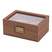 Дерев'яна скринька для наручного годинника 16.5×12×7.5 см на 2 відсіки HP-5-10
