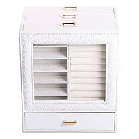 Скринька для прикрас з еко шкіри 3 яруси органайзер для ювелірних виробів HP-5-16W