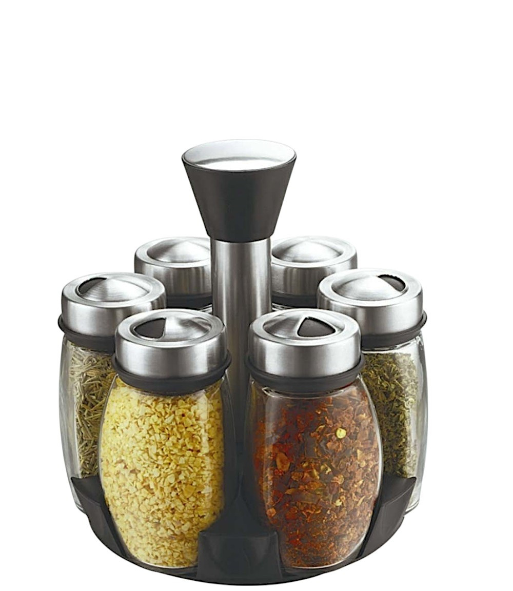 Набір для спецій на підставці Fissman 7 предметів круглий