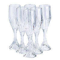 Набір келихів для шампанського 6 шт по 175 мл з товстого скла HP551