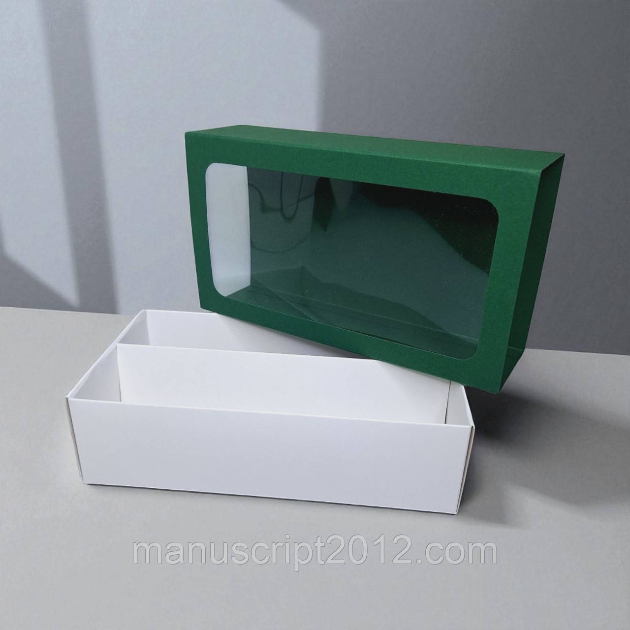 Коробка-футляр для макарунс (200х110х55мм.) зелена