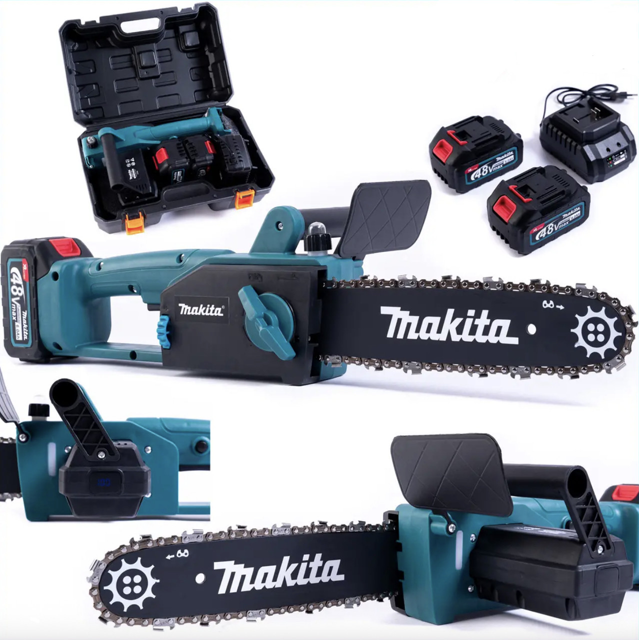 Акумуляторна пила Makita DUC132Z LTX (48V,6Ah) Безщіткова АКБ пила Макіта з шиною 30 см для гілок і дров, фото 1