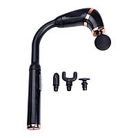 Перкусійний ручний масажер акумуляторний 17 Вт зарядка від USB до 3200 об/хв Чорний HP-11-11B