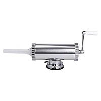 Шприц для ковбаси ручний 8×25 см горизонтальний ковбасний шприц 1,5 л для фаршу 3 насадки 16788-1