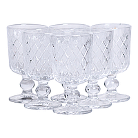 Набір чарок 6 шт по 50 мл скляні на ніжці HP-19-129