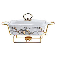 Марміт порцелянаовий 1 л зі скляною крішкою та підставкою з підігрівом HP1031