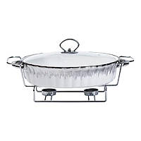 Марміт овальний порцелянаовий 1,5 літра на металевій підставці з підігрівом HP1023