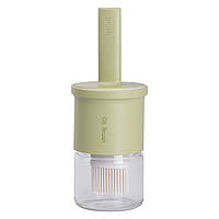 Банка для олії з пензликом 300 мл диспенсер з пензликом для оливкової, соняшникової олії Зелений HP-34-11GR