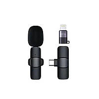 Мікрофон петличний для телефону K9 бездротовий bluetooth петличка на одяг професійна HP176092