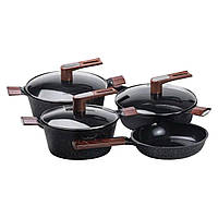 Набір для приготування з антипригарним покриттям 4 предмети, чорний HP33531B