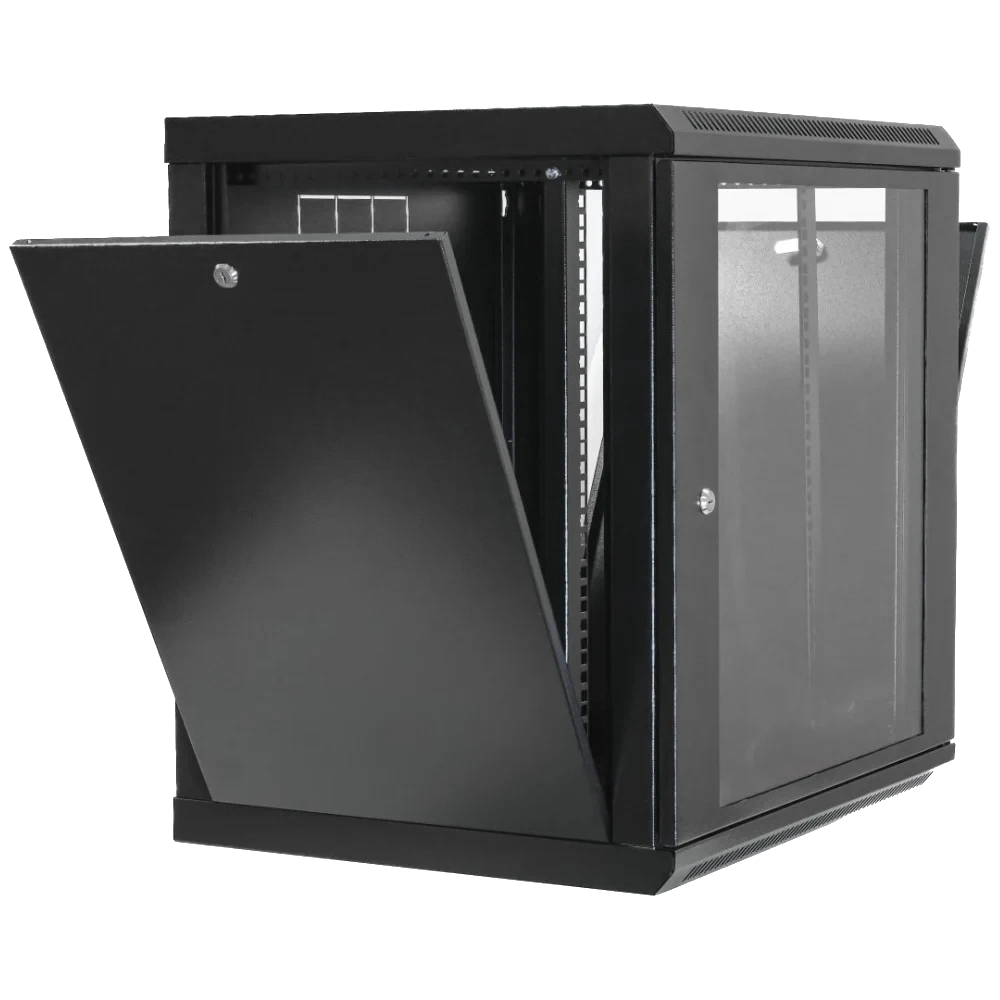19"15U, 600x500x773мм акрилове скло, чорна Шафа