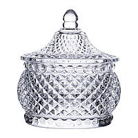 Цукерниця скляна з кришкою Ø 8 см кругла HP-YH-4