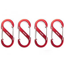 Карабін багатофункціональний Naturehike S-type NH20GS004, 40 мм, 4 шт, червоний