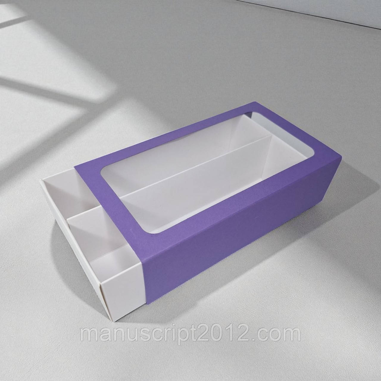 Коробка-футляр для макарунс (200х110х55мм.) лавандова