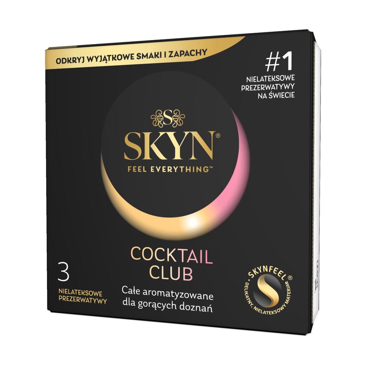 Презервативи SKYN Cocktail Club 3 шт., смаки Pina Colada, Cherry Sunrise і Passion Daiquiri Кітті, фото 1