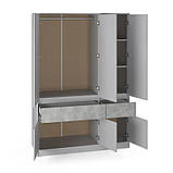 Шафа розпашна для одягу з висувними шухлядами (полиці - штанга) Эверест Стайл-1400 140х53х203 см Кашемір/Бетон (DTM-071164), фото 2