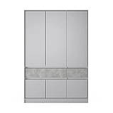 Шафа розпашна для одягу з висувними шухлядами (полиці - штанга) Эверест Стайл-1400 140х53х203 см Кашемір/Бетон (DTM-071164), фото 3