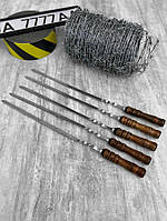 Шампури з дерев'яною ручкою з нержавіючої сталі 3мм/12/730мм АС7209