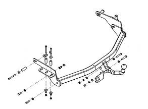 Фаркоп Renault Laguna II Phase I хетчбек (2000-2007)(фаркоп Рено Лагуна)
