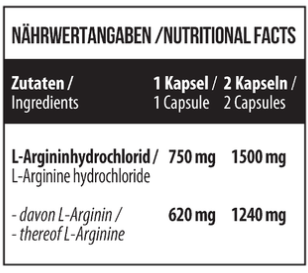 L-аргінін MST L-Arginine Vegetarian 1500 120 капс, фото 3