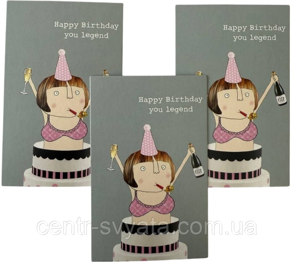 Міні листівки "Happy Birthday you legend", 10 шт
