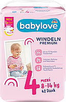 Підгузки Babylove premium Німеччина 4 (8-14кг) 42шт