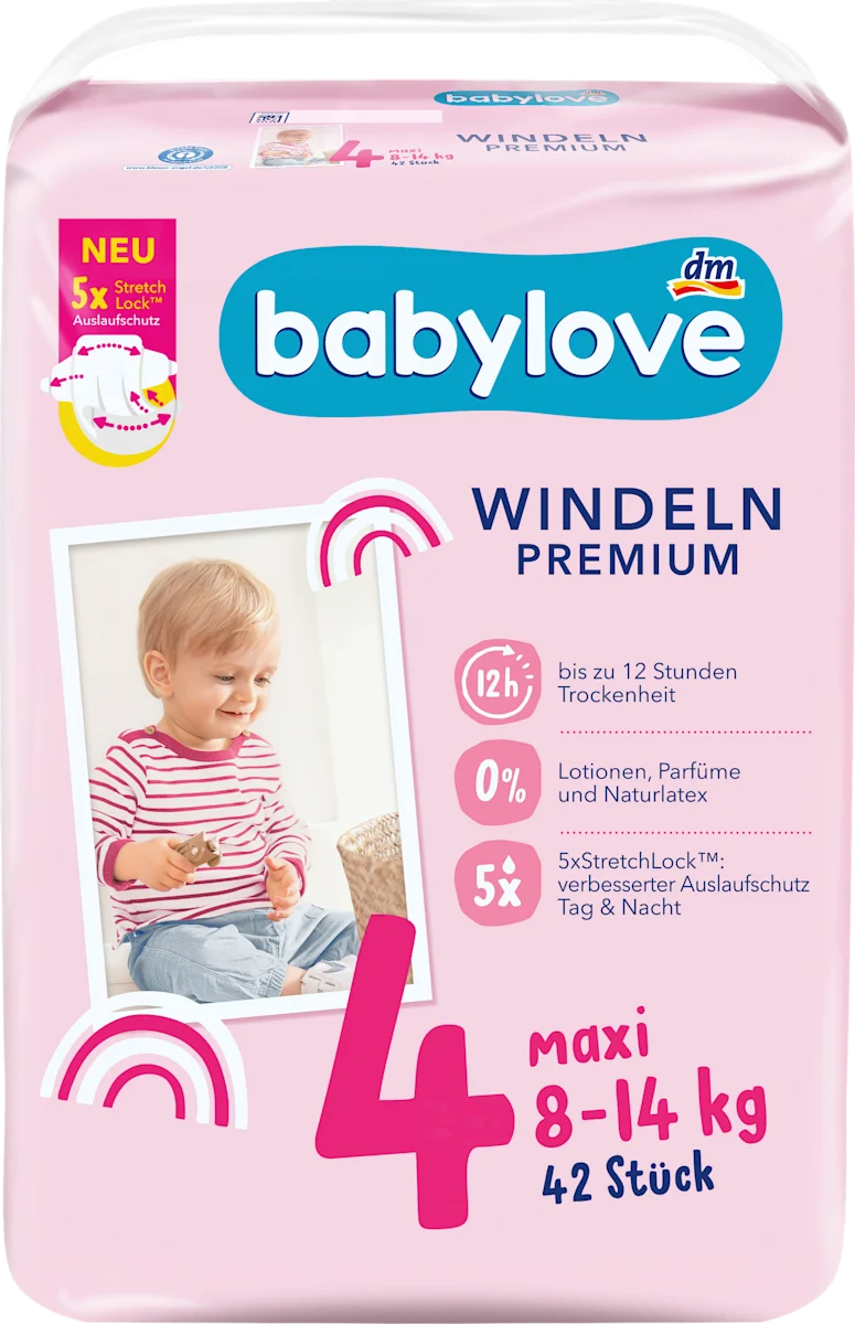 Підгузки Babylove premium Німеччина 4 (8-14кг) 42шт - фото 1 - id-p1654835881