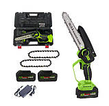 Акумуляторна ланцюгова пила-сучкоріз Assistant АПЦ-20-8БЩ для саду, Маленька пила (2 АКБ, 2 ланцюги), фото 2