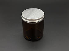Баночка в бурштиновому склі з алюмінієвою кришкою 87х70мм