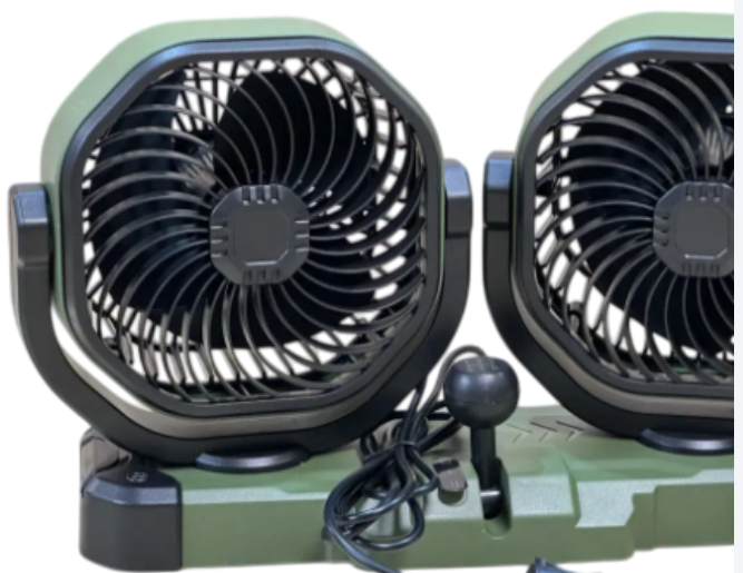 Автомобільний вентилятор з двома головками, 14 см (5V), 2 швидкості, кабель 140 см, фото 1