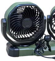 Автомобільний вентилятор з двома головками, 14 см (5V), 2 швидкості, кабель 140 см, фото 3