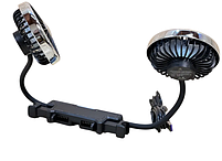 Двойной автомобильный вентилятор на подголовник USB 5V, 3 скорости, LED-подсветка, гибкие шланги, фото 3