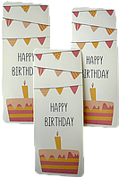 Теги для подарунків "Happy Birthday" торт і вимпели, 10 шт