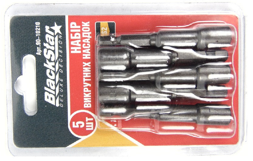 90-10210 Головка 6-гранна з магн. d7x65mm, S2-сталь, 5шт, "BlackStar"