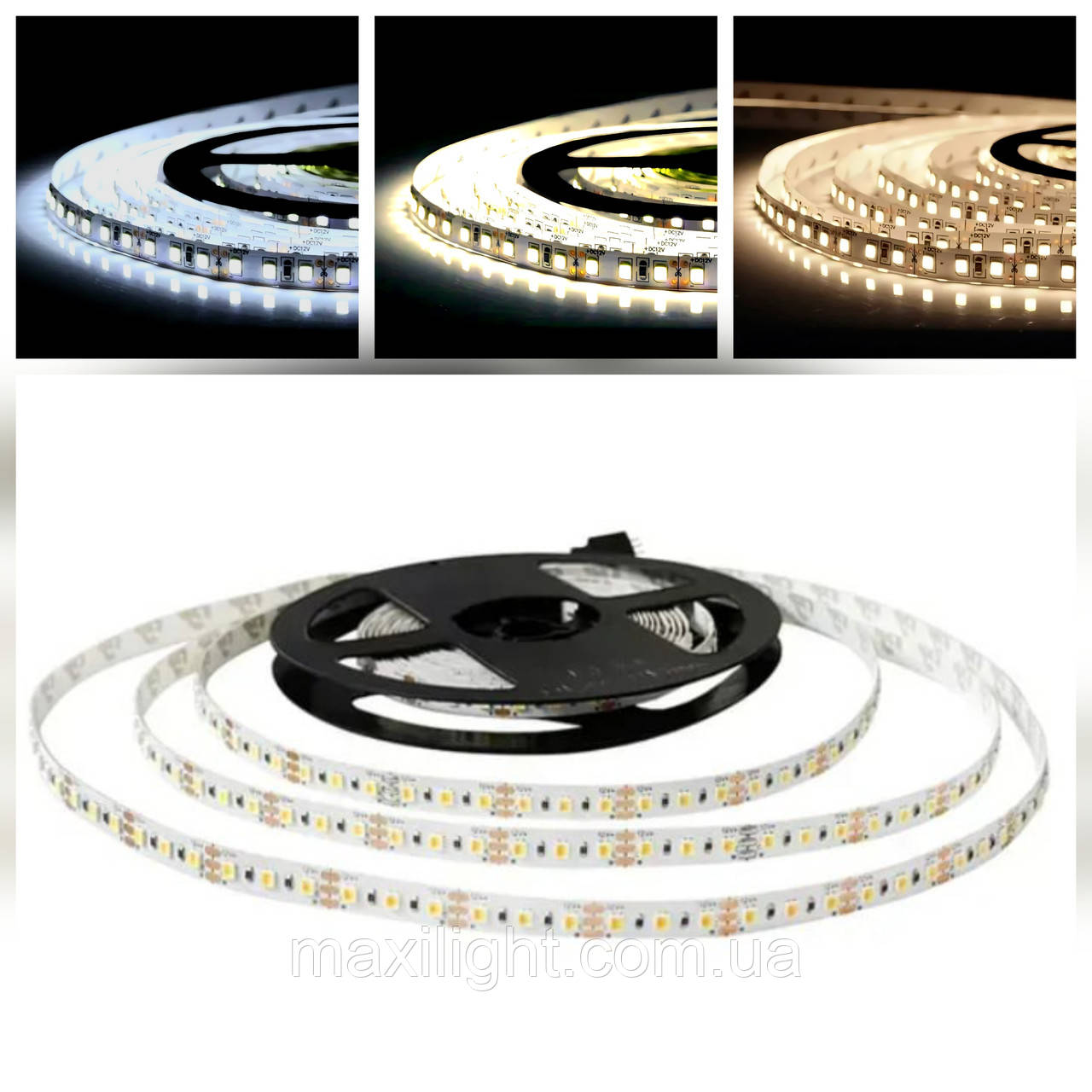 Світлодіодна стрічка OEM ST-12-2835-120-DCCT-20 3CCT, негерметична, 1м, РЕГУЛЮВАННЯ КОЛЬОРОВОЇ ТЕМПЕРАТУРИ від 2800-7500K