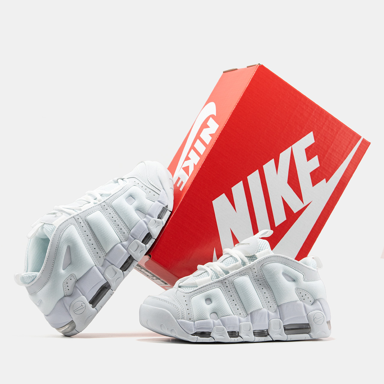 Кросівки жіночі Найк Nike Air More Uptempo Low Triple White FZ3055-100, фото 1
