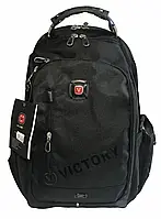 Рюкзак шкільний тканинний ортопедичний з металевою ручкою + дощовик + usb шнур VICTORY-SCHOOL 8815 чорний