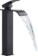 Високий одноважільний змішувач для ванної кімнати Sanitary Wares Водоспадний матовий кран для раковини