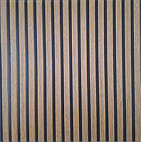 3Д панель самоклейка для стін імітація рейки коричнево чорна 68*68 см 4 мм