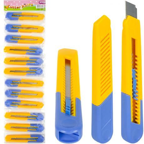 Від 12 шт. Нож канцелярский 6.5×2.5×1.5 см,лезо 20 мм U12-10 купити дешево оптом в інтернет-магазині